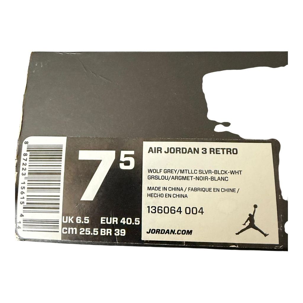 Jordan 3 Wolf Grey (40.5)