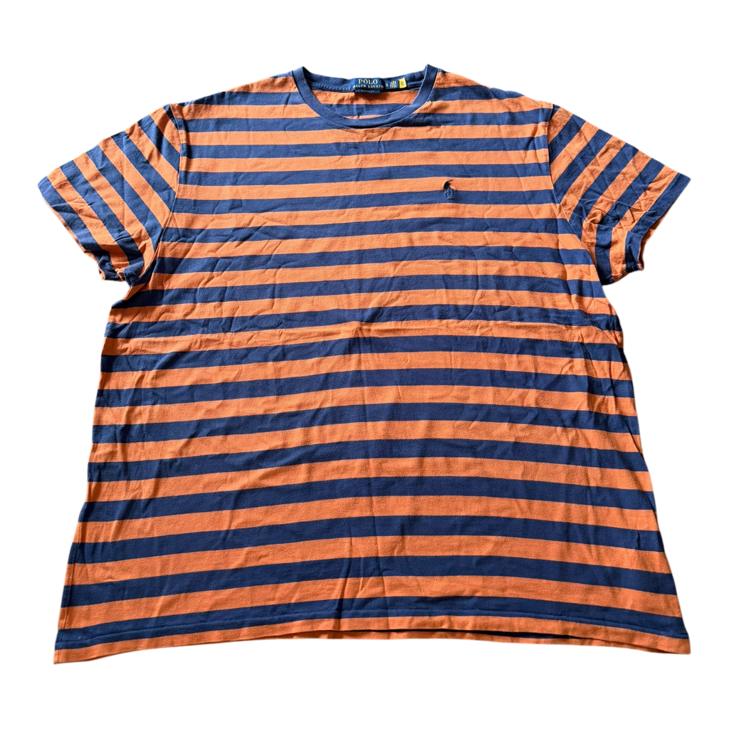 T-Shirt Ralph Lauren Rayé Orange/Bleu (XL)