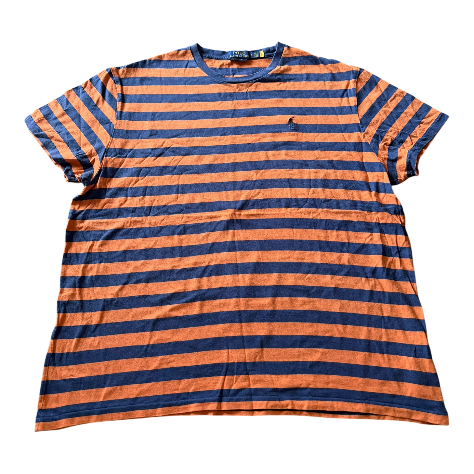 T-Shirt Ralph Lauren Rayé Orange/Bleu (XL)