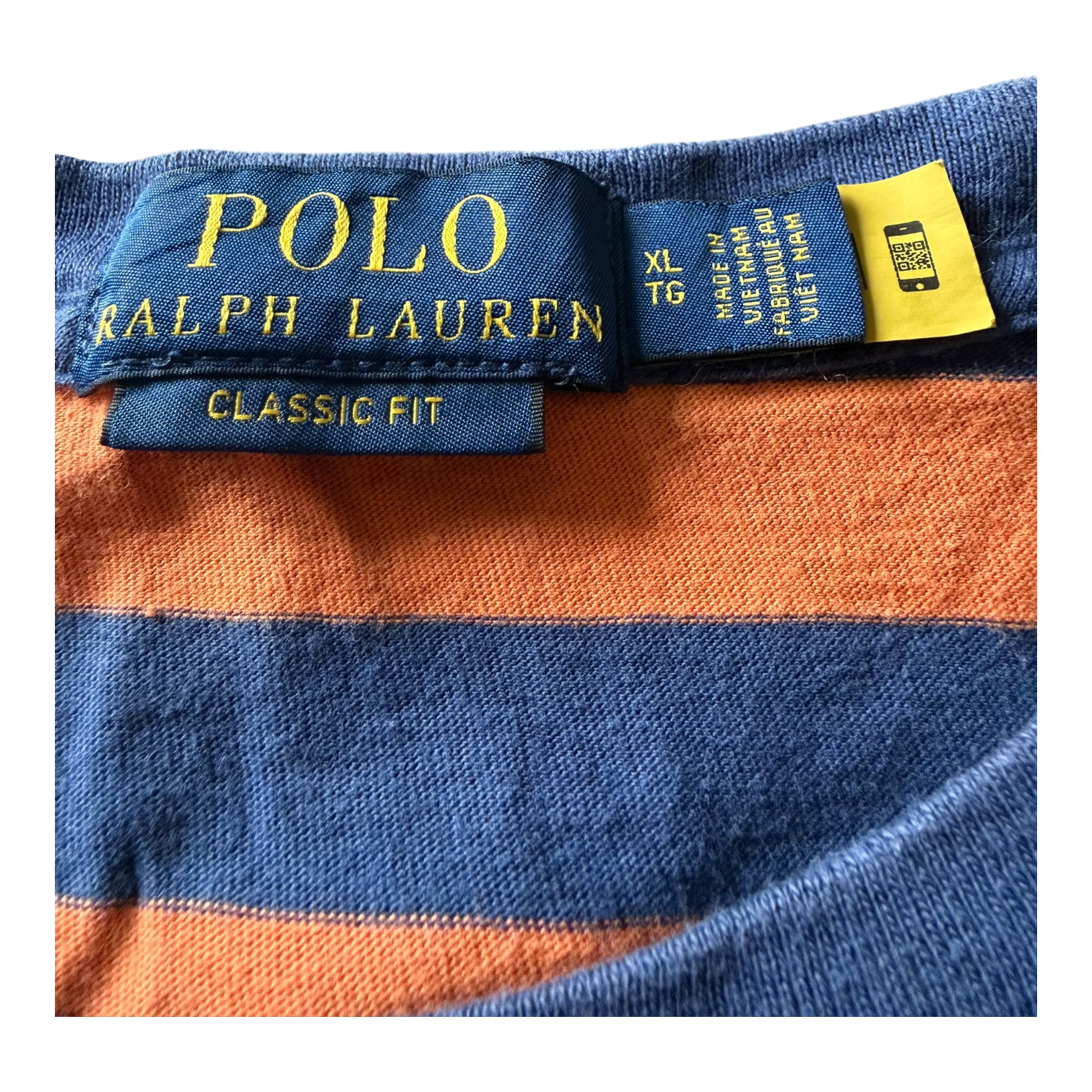 T-Shirt Ralph Lauren Rayé Orange/Bleu (XL)
