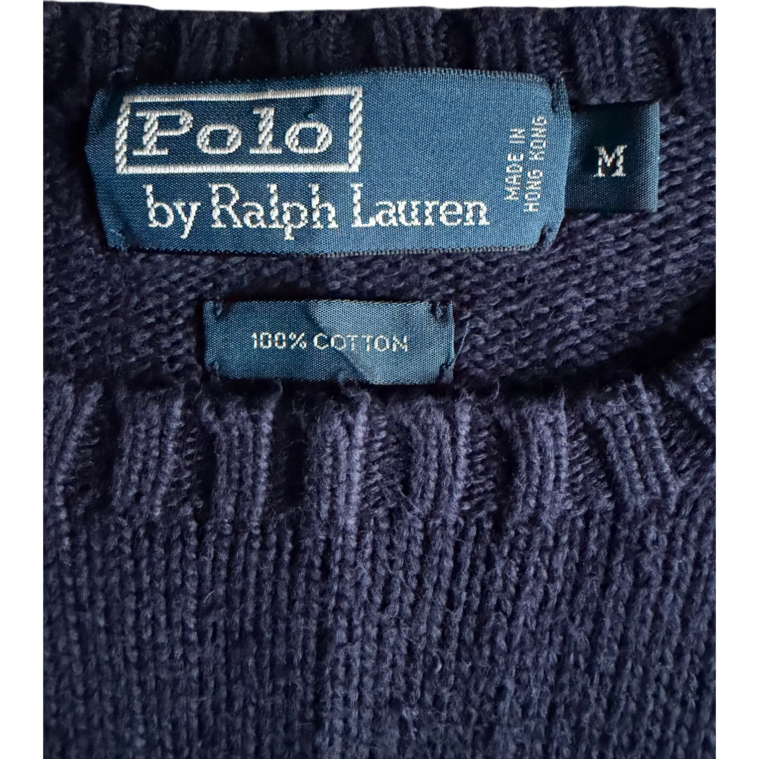 Pull Ralph Lauren Col Rond Bleu Marine (M)