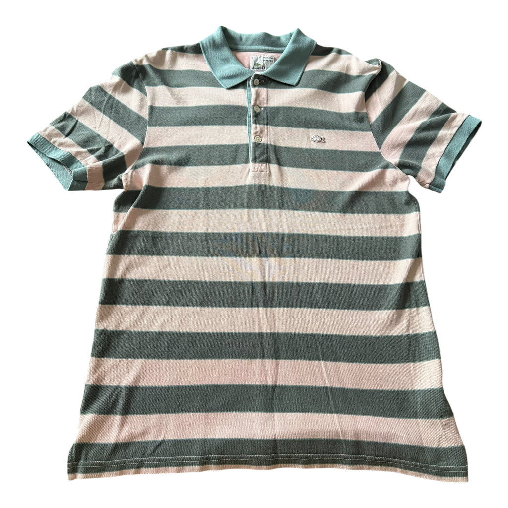 Polo Lacoste Rayé Rose/Kaki Gris (L)