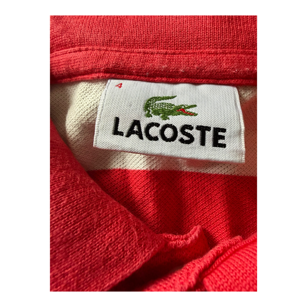 Polo Lacoste Rayé Blanc/Rouge (M)