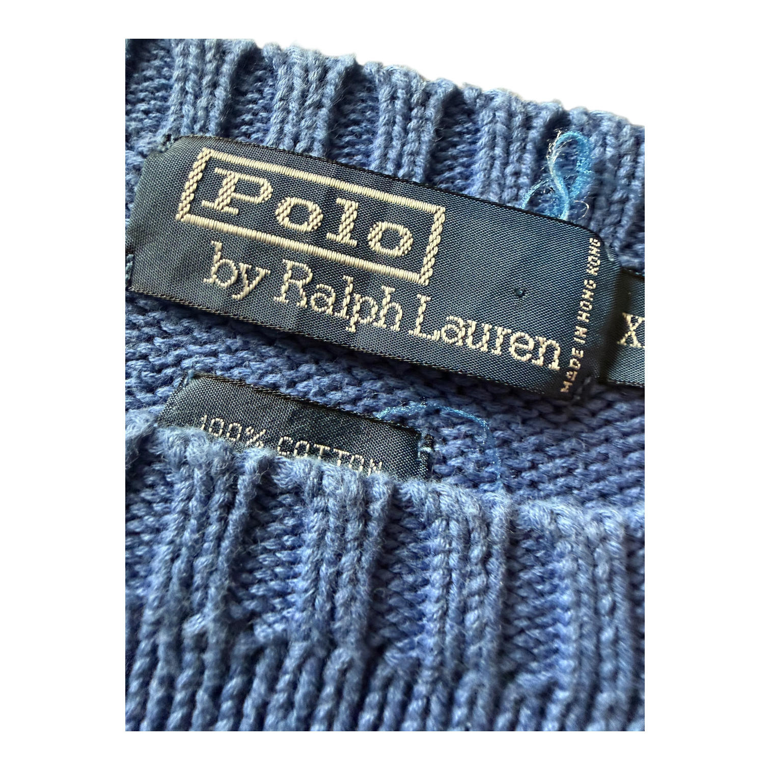 Pull Ralph Lauren Bleu Logo Vert (XL)