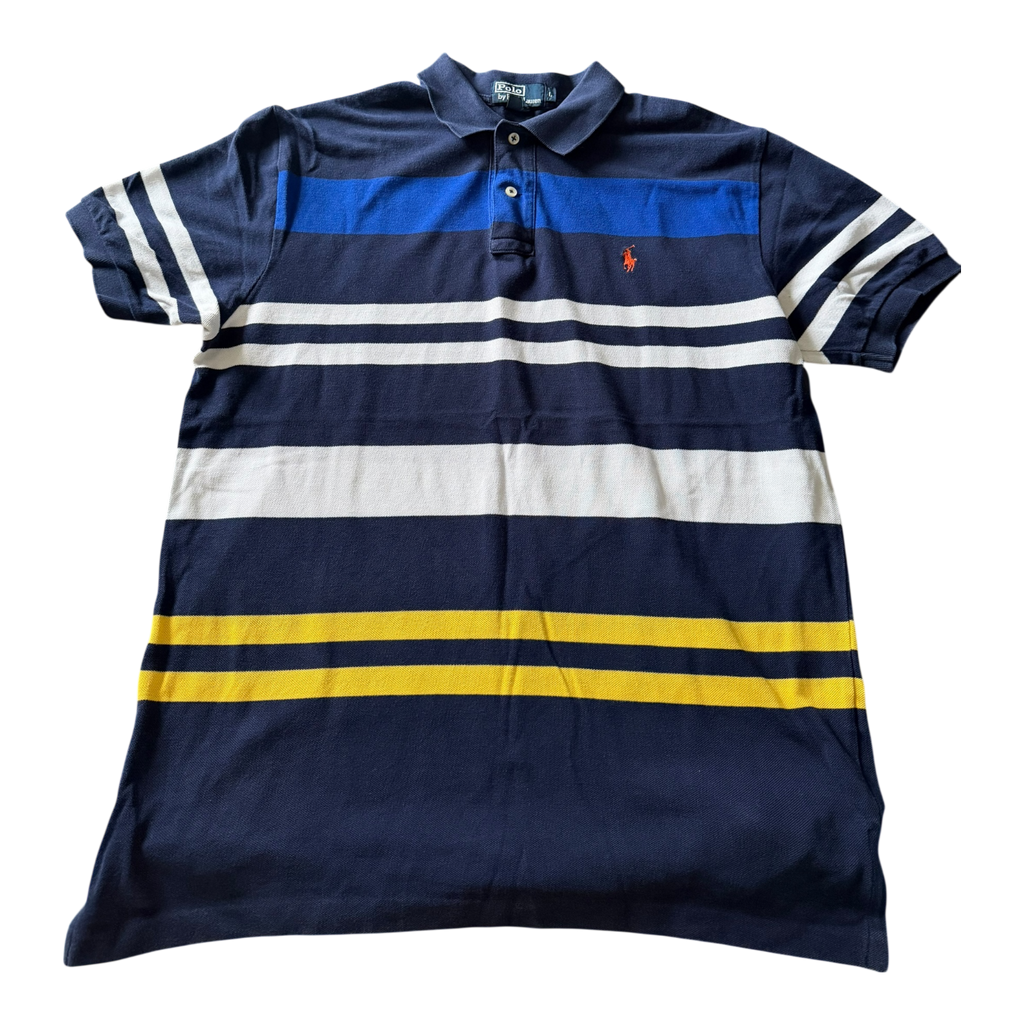 Polo Ralph Lauren Rayé Bleu/Blanc/Jaune (L)