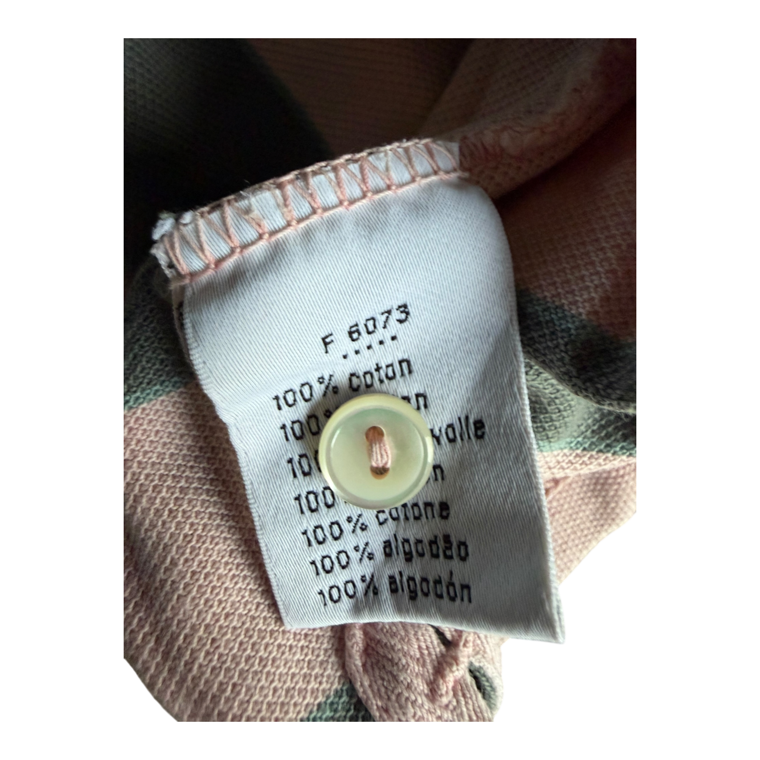 Polo Lacoste Rayé Rose/Kaki Gris (L)