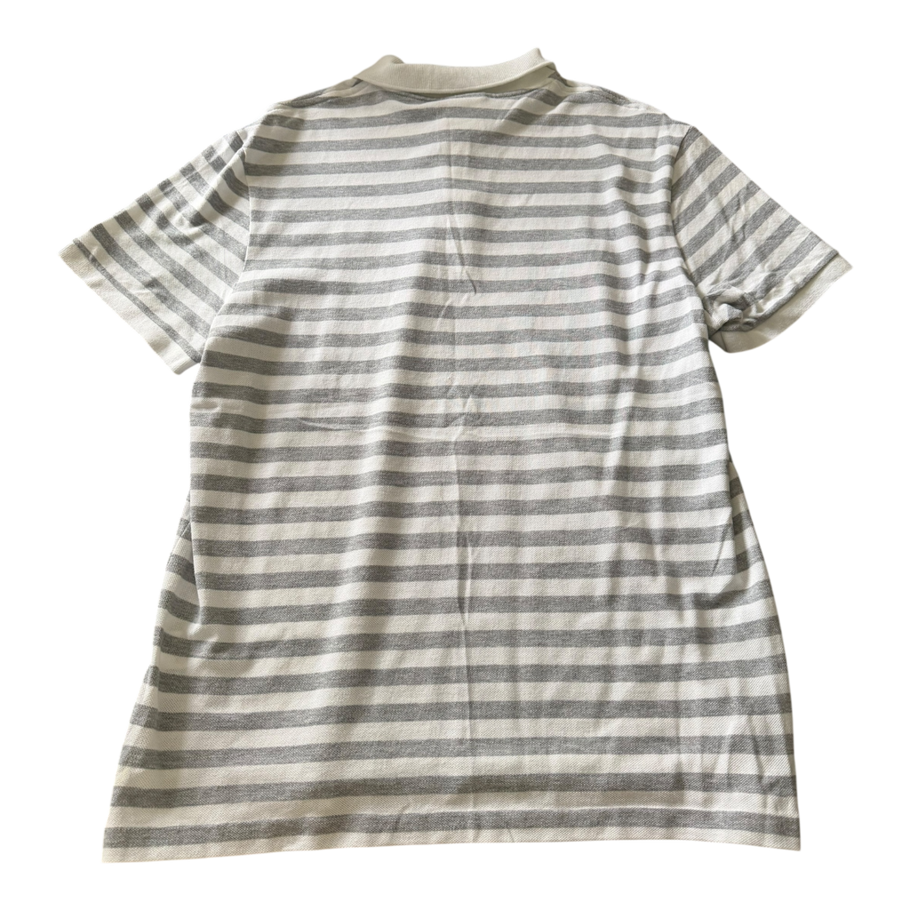 Polo Lacoste Rayé Gris/Blanc (XL)
